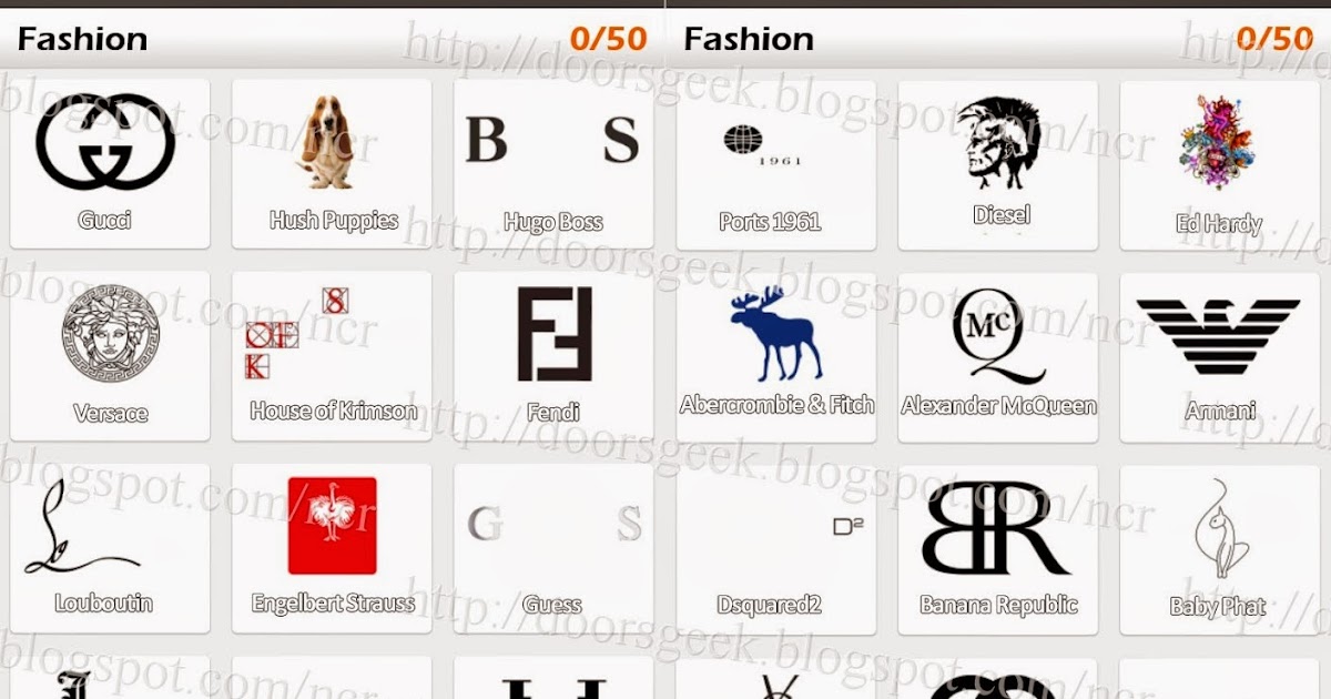 Logo Game: Guess the Brand [Bonus] Fashion ~ Doors Geek